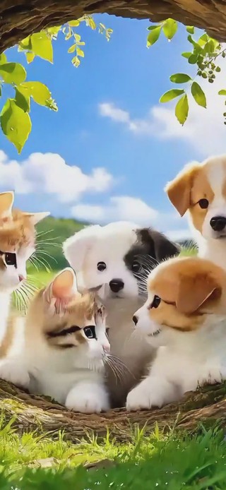 可爱小猫小狗