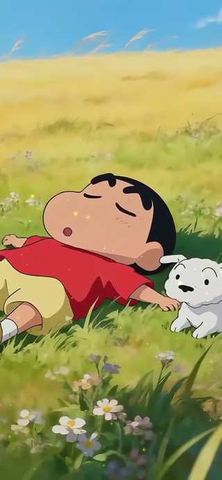 秋天草地小新