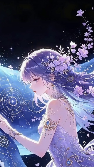 星空蓝鲸花仙少女