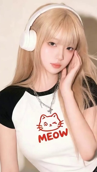 戴耳机女孩