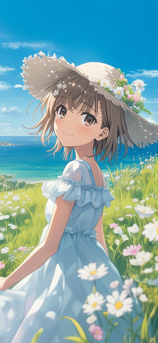 唯美夏日风景少女