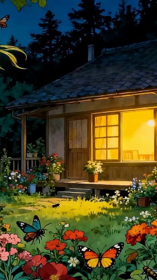 夜景花草树木
