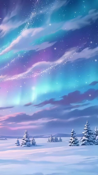 雪原极光