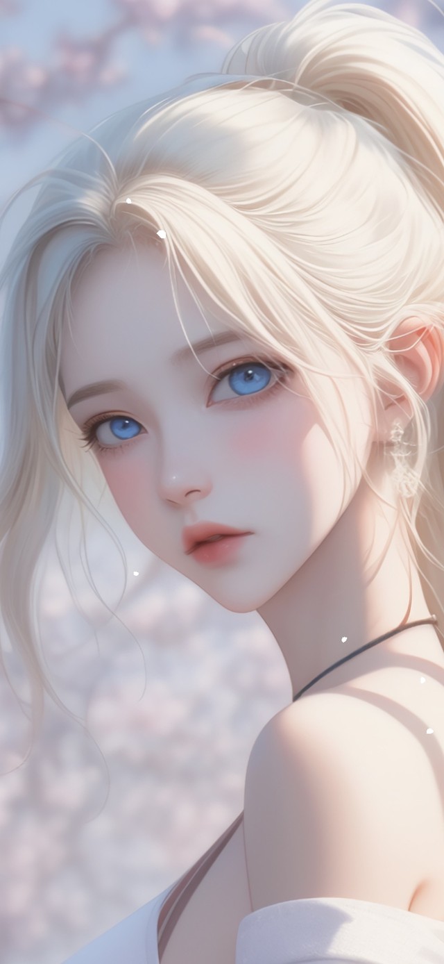 樱花白发少女