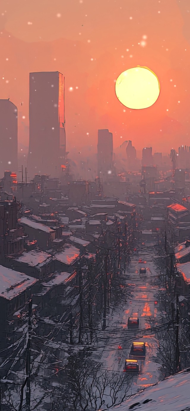 落日黄昏下的寂静街景