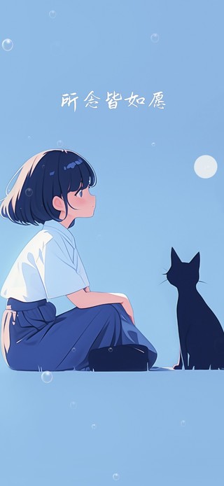 女孩和猫