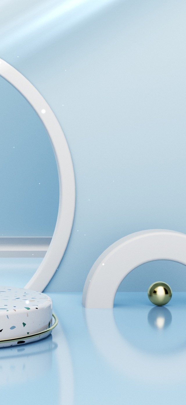 4K蓝色清新几何桌面