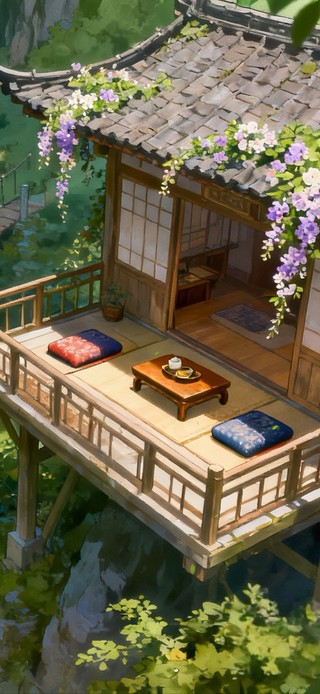 悬崖吊桥小屋