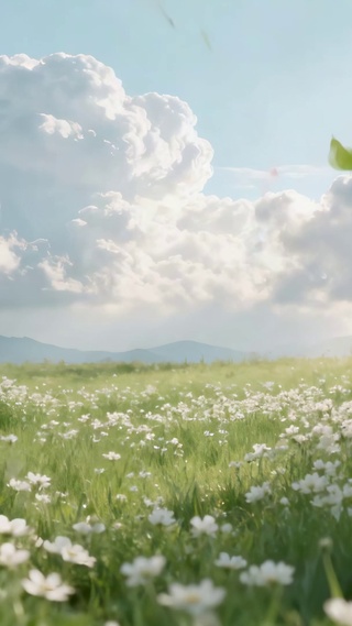 蓝天白云鸟语花香小清新治愈花海