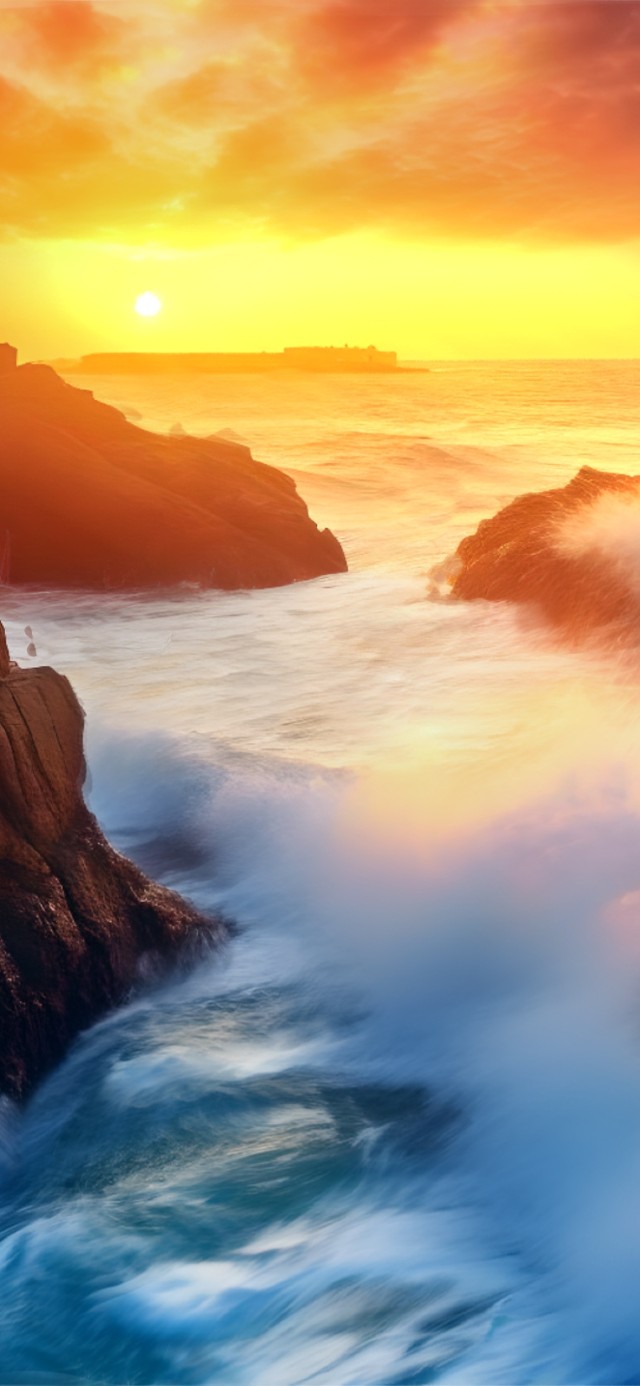 夕阳下的海面