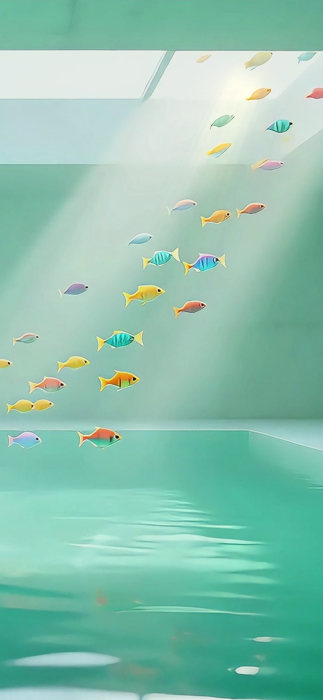 绿色梦幻游鱼
