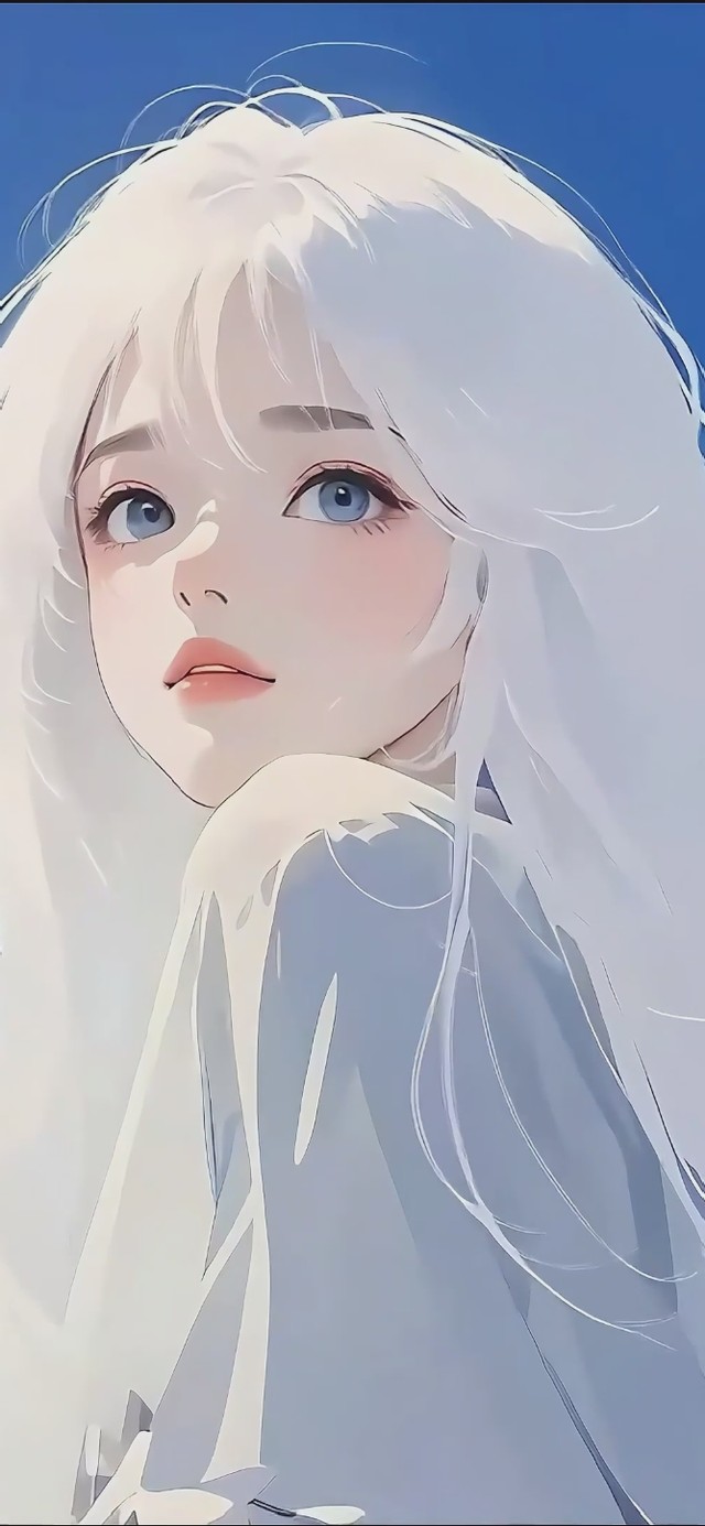 极致治愈 纯欲 白发女孩 晴空