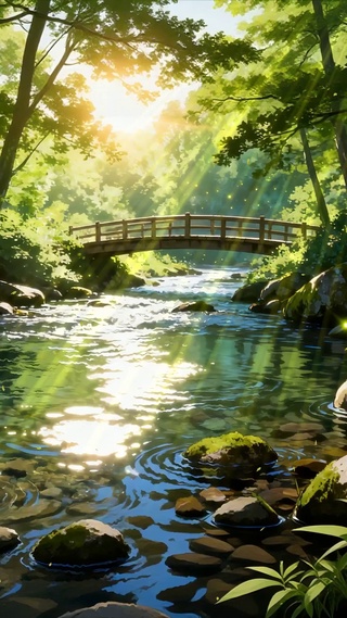 护眼森林河流树木