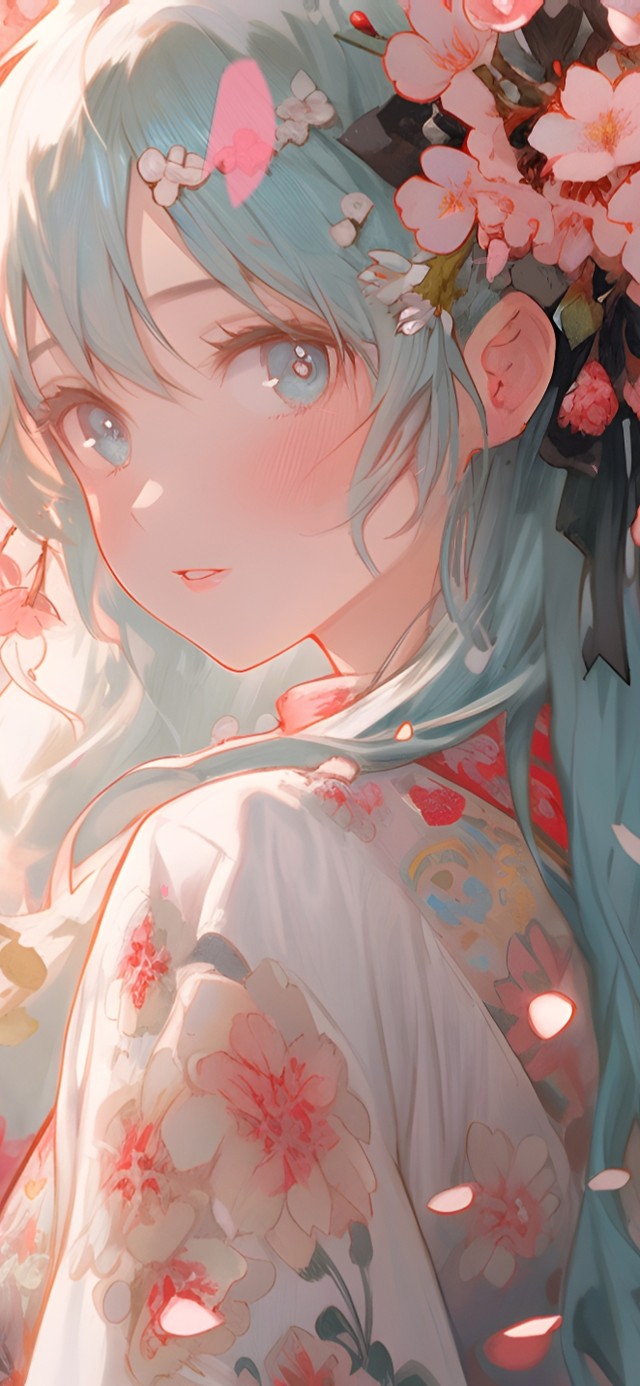 4k 初音 樱花下