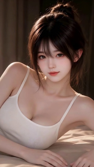 卧室慵懒居家美女