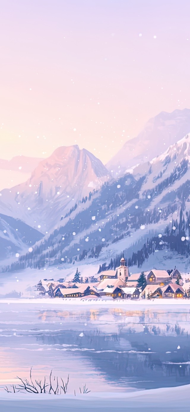 宁静的小镇初雪