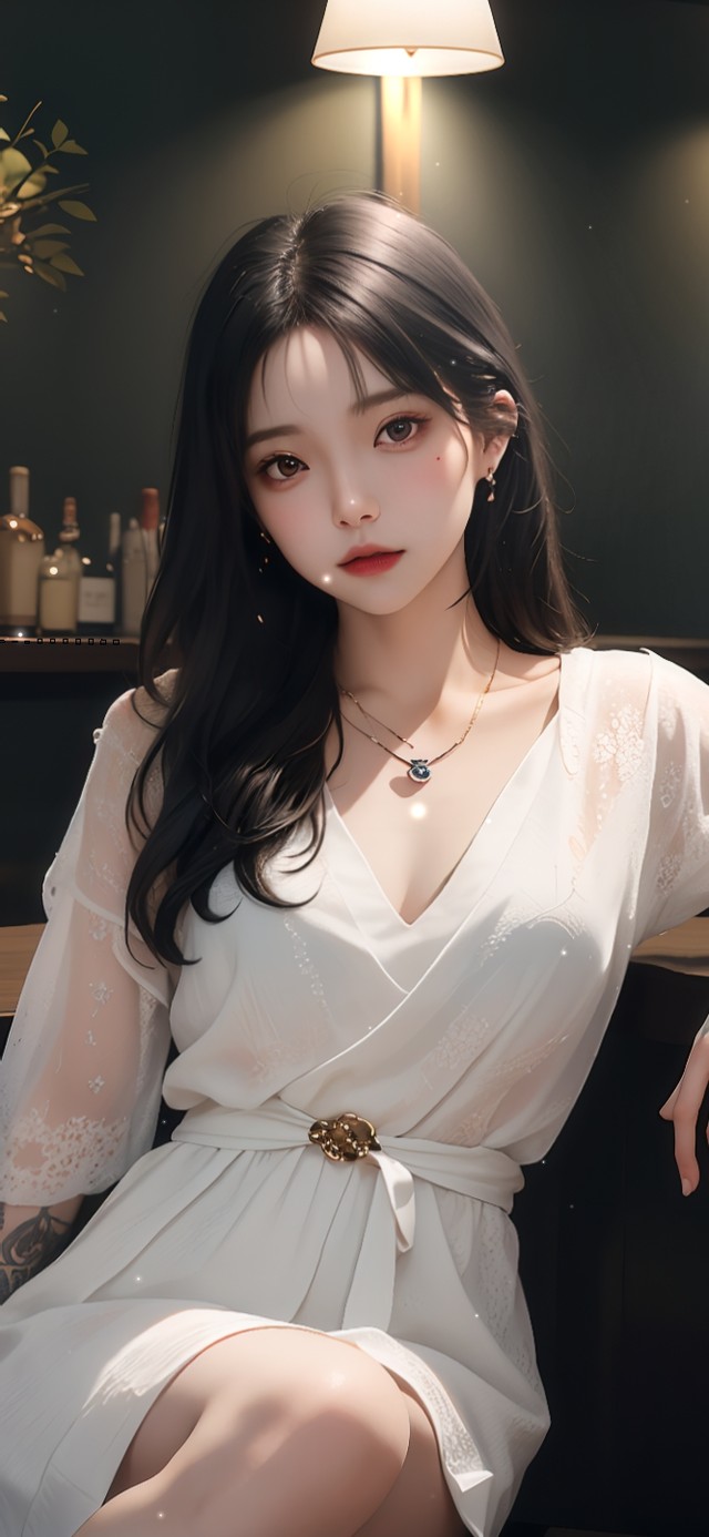 4K纯欲系白裙酒吧女孩