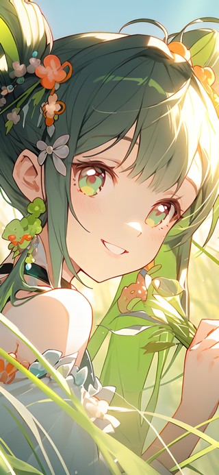 小清新可爱稻田少女