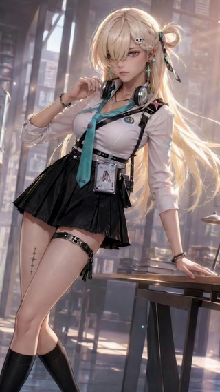 赛博都市金发美少女
