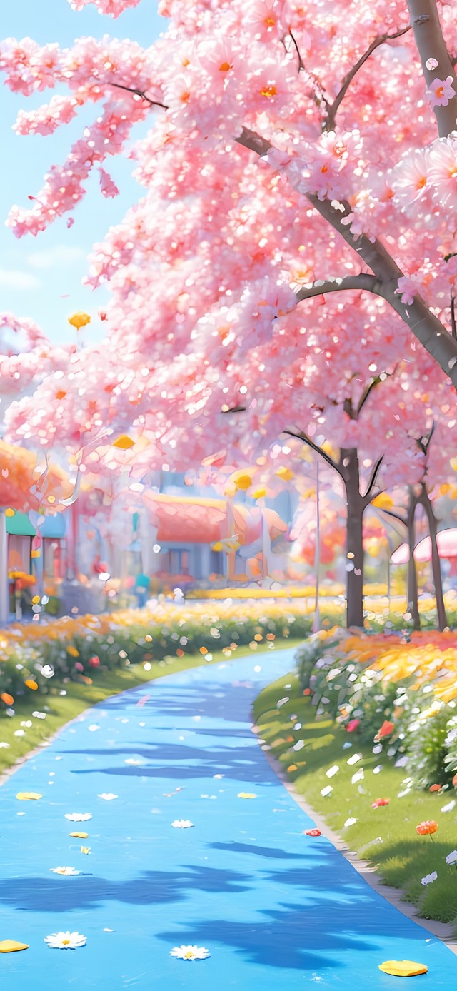 糖果风樱花小镇