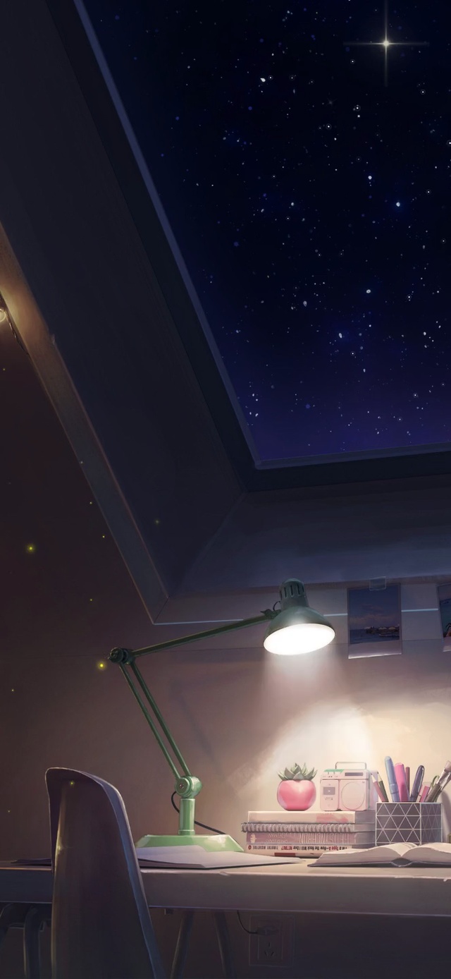 学习的夜晚 抬头便能看到星空