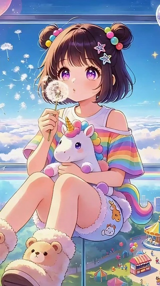 六一空中玩具屋动漫少女