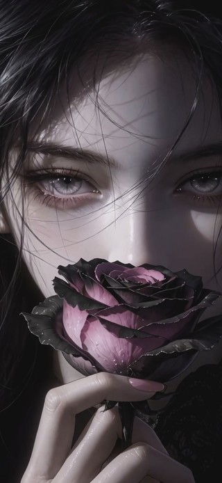 4K黑色暗黑美女
