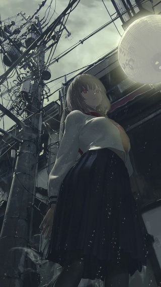 街道一角的少女