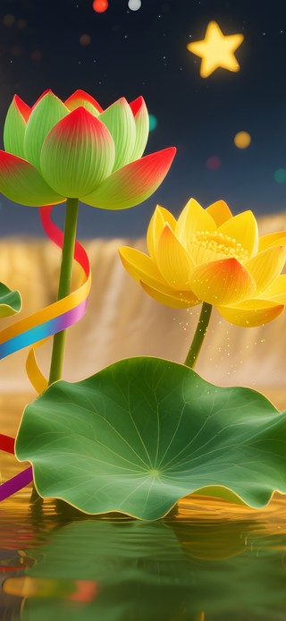 金色流光荷花