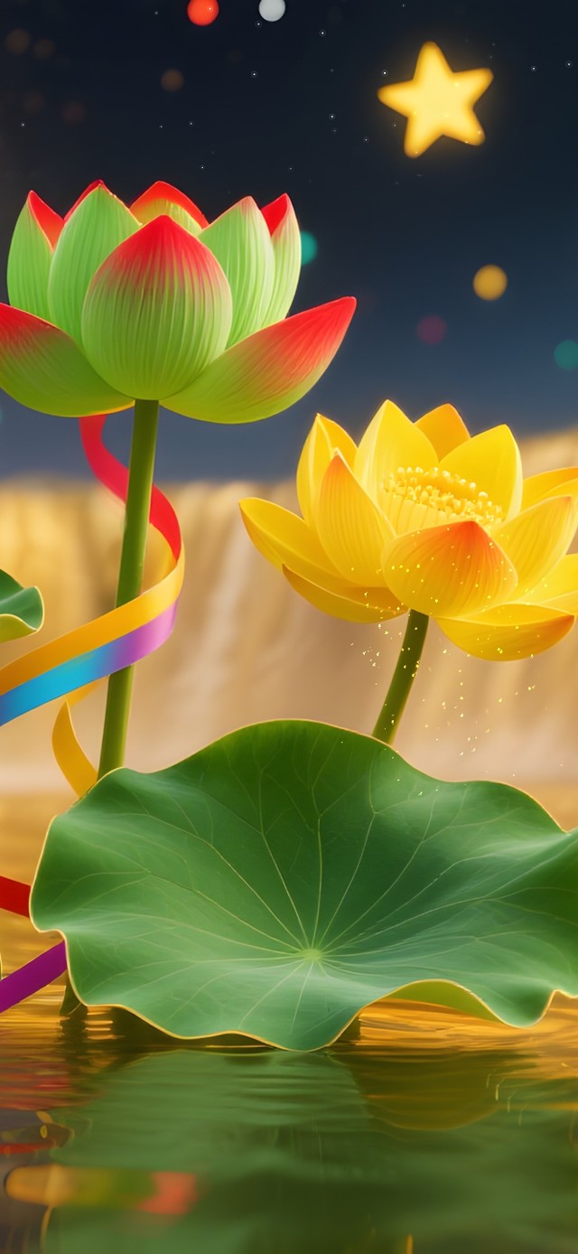 金色流光荷花
