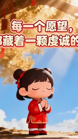 树下许愿的女孩