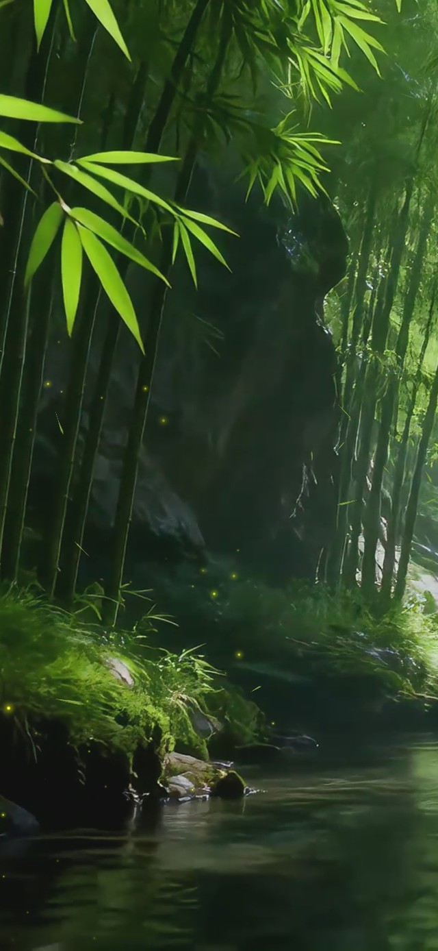竹林溪水
