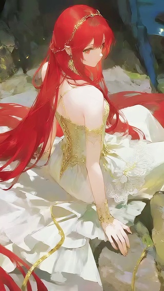 守望的绯色长发少女