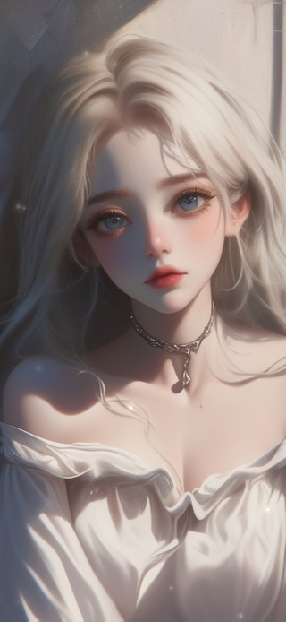 ‌恬夏白发女孩