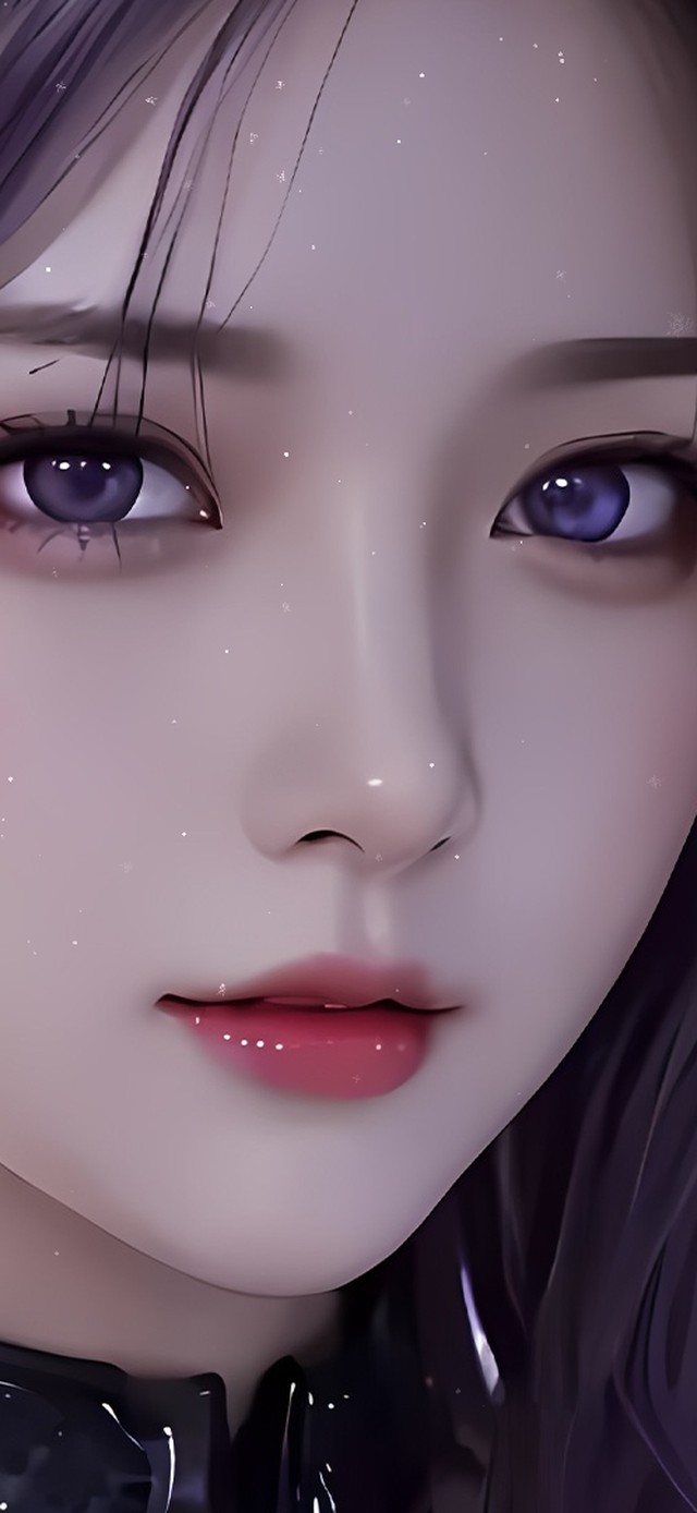 4k紫色长发美女