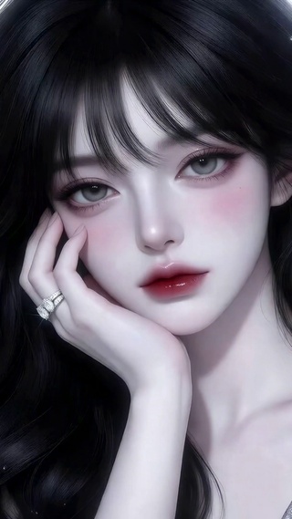 黑发光感清冷美少女