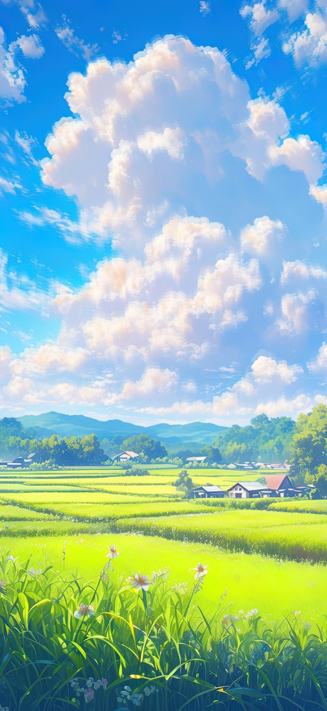 唯美治愈乡村稻田