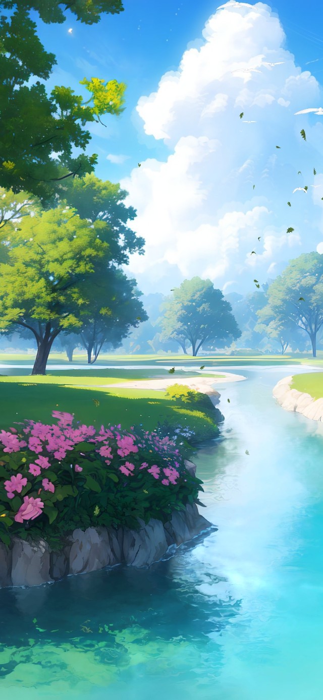 浪漫清新湖景