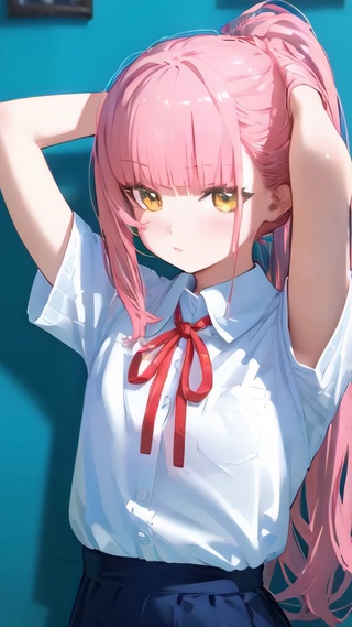 可爱粉发少女