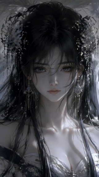 樱花下的古风清冷女神