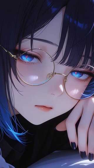 忧郁眼镜女孩