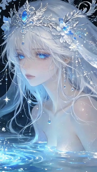荧光海婚纱少女