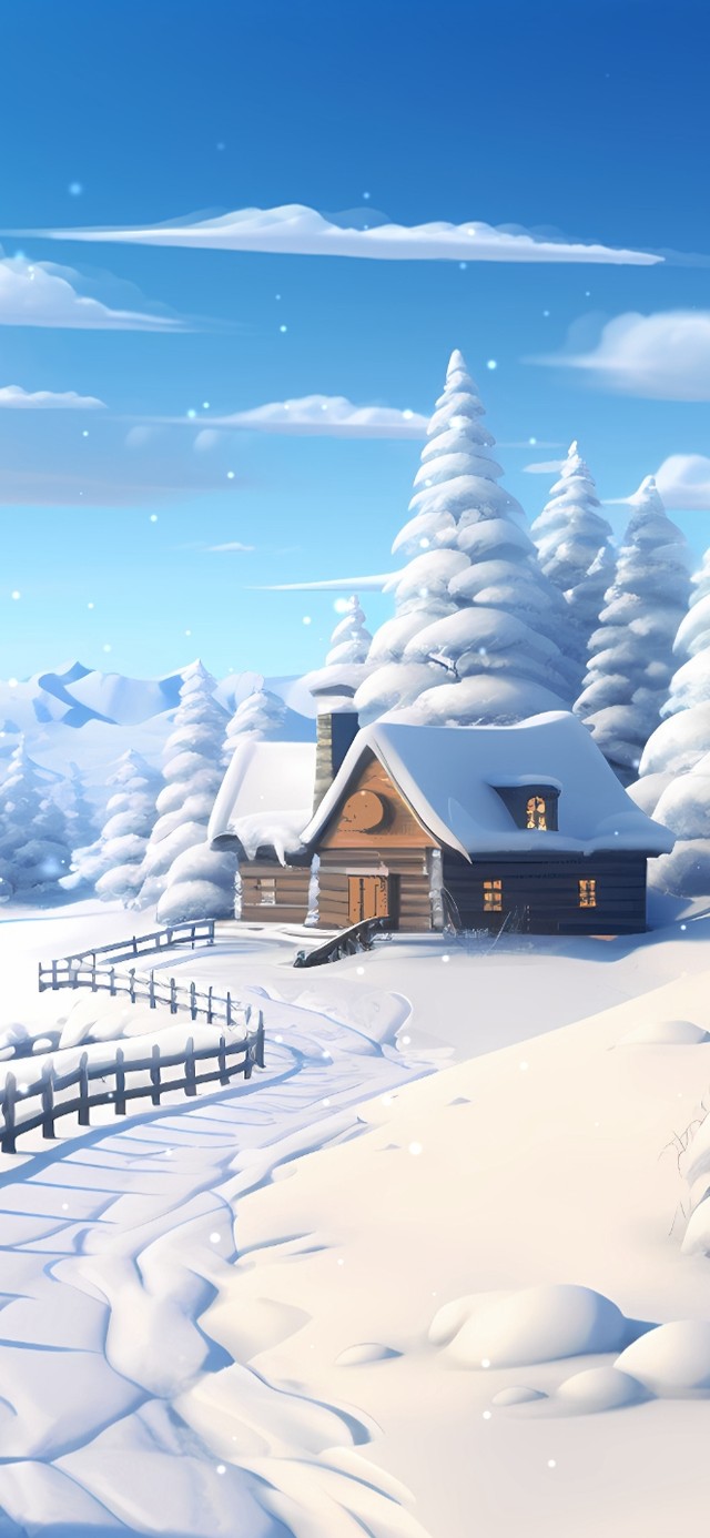 4K唯美治愈童话雪景