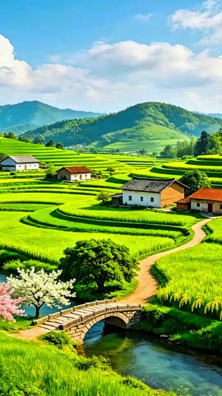 护眼乡村美景4K