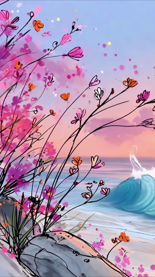 海岸落日地平线