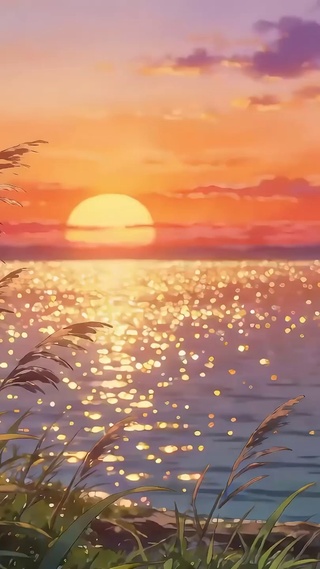 夕阳海景