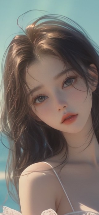 清纯海边美女