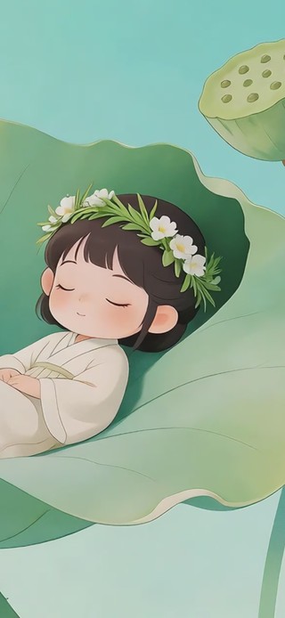 清新荷叶女孩