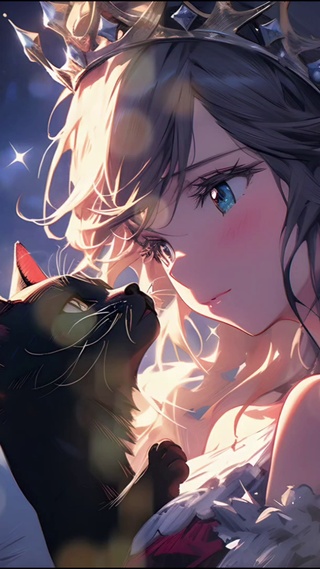 4K 黑猫女孩