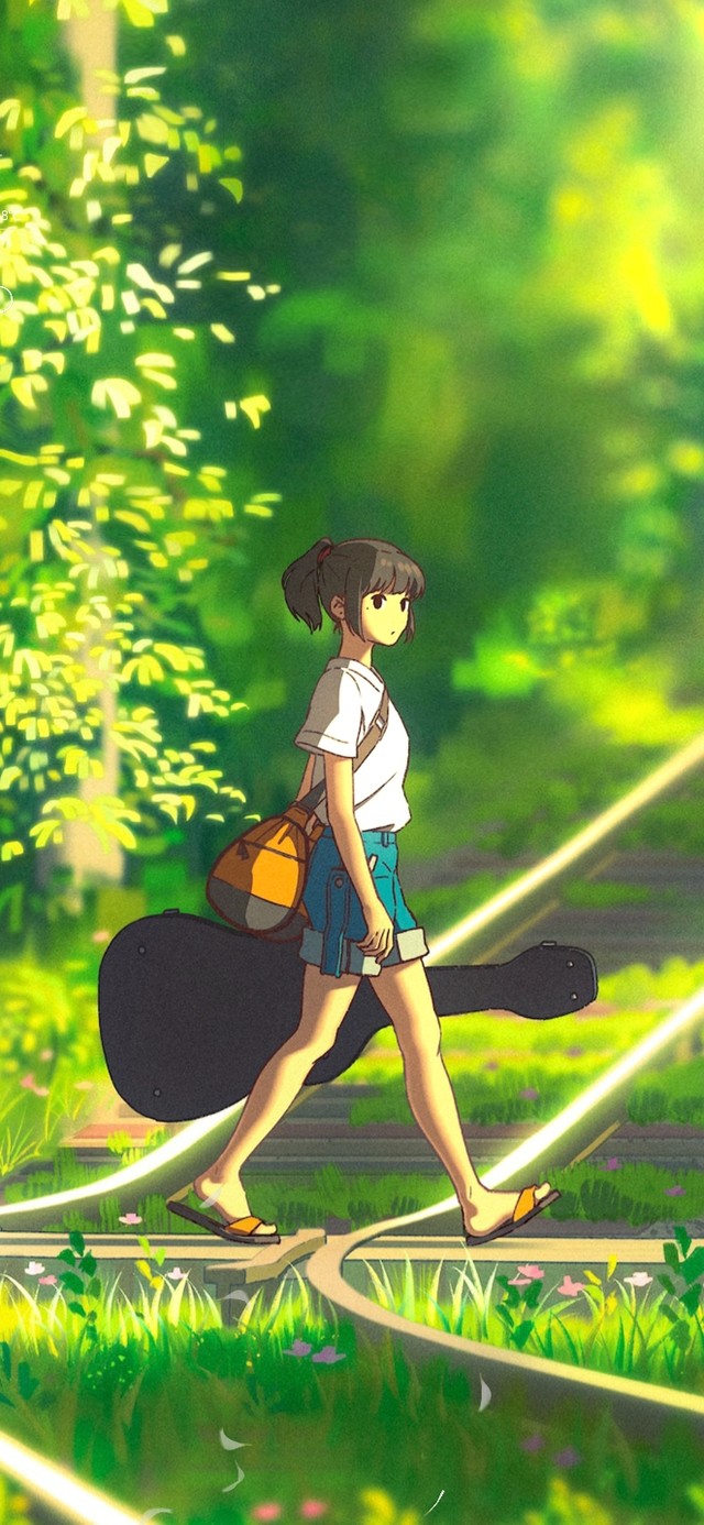 绿色森林铁路女孩